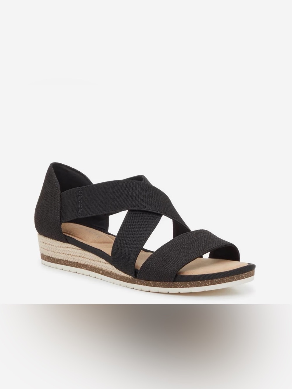 Kelly & Katie Black Veeno Espadrille Wedge Sandal Size 8.5M